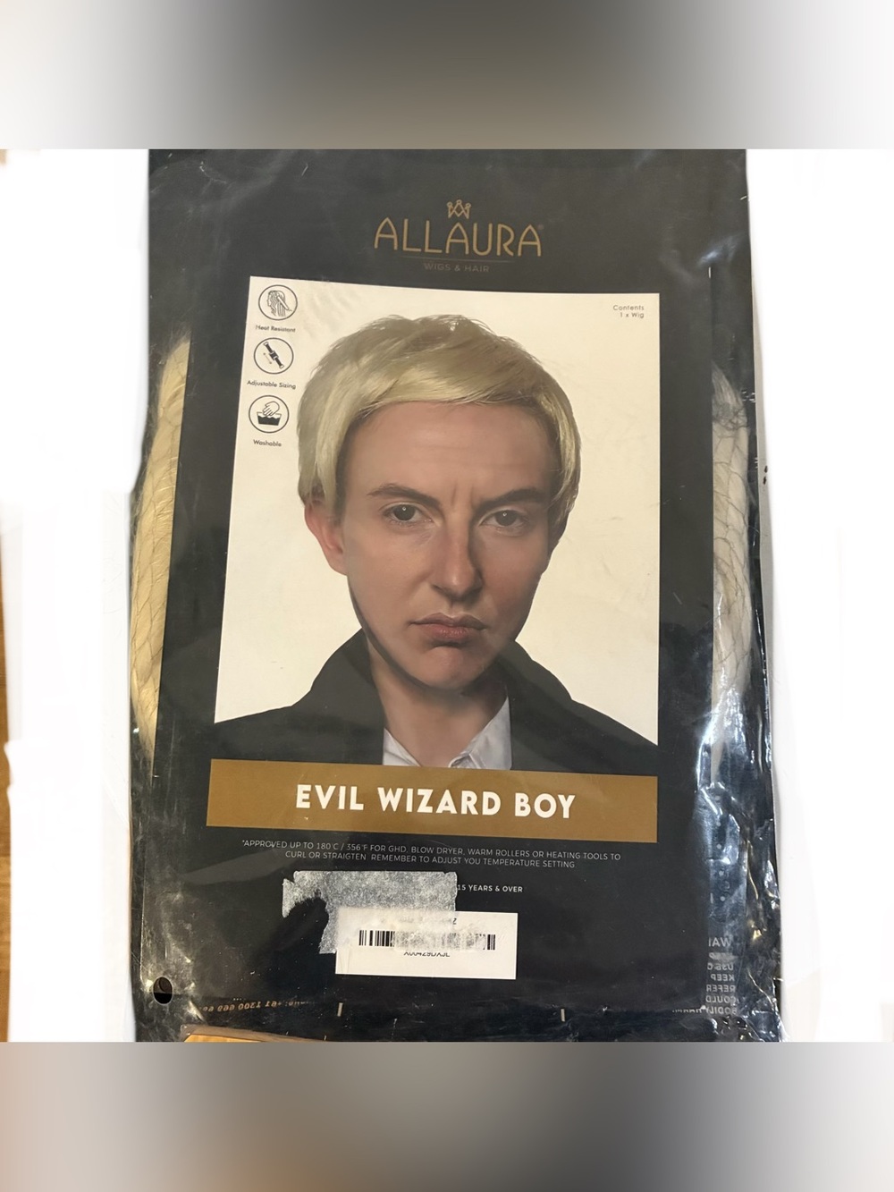 Halloween Costume 'Evil Wizard Boy' Blonde Costume Wig for Men